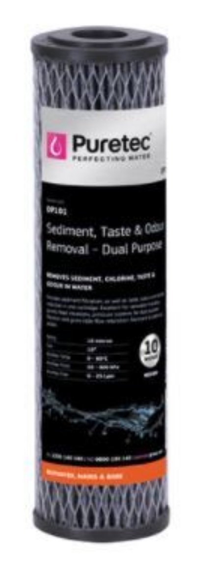 Picture of Dual Purpose Carbon Water Filter Cartridge, 10", 10 Micron