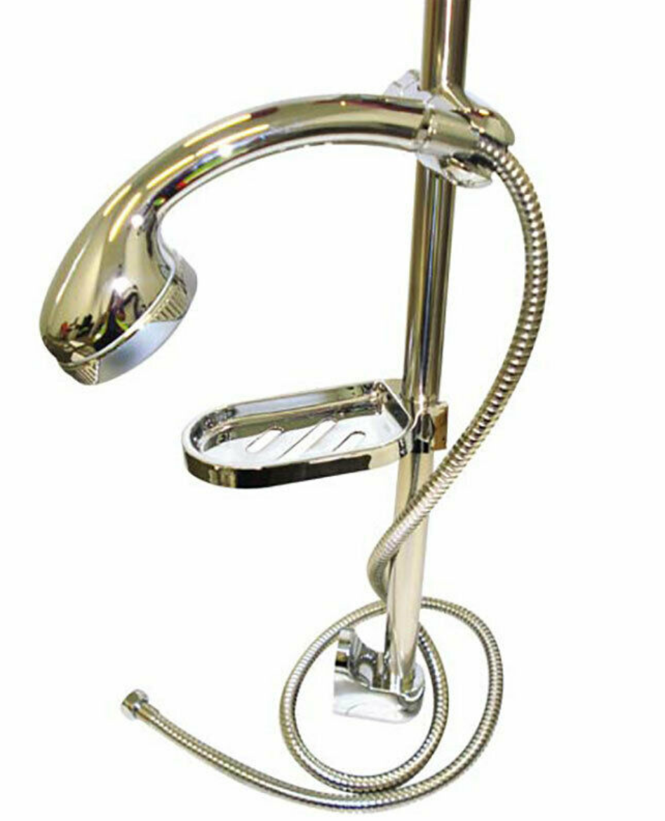 Picture of COAST CHROME SHOWER RAIL W/HOSE, ROSE & SOAP DISH. SRLG04