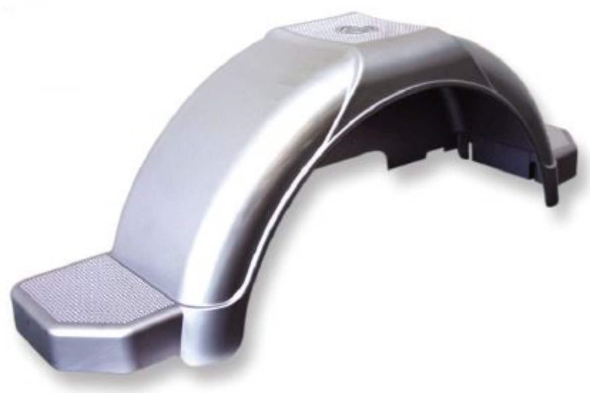 Picture of WASSON SILVER PLASTIC MUDGUARD SUIT 14" WHEEL INCLUDES MUDFLAP - 780MM