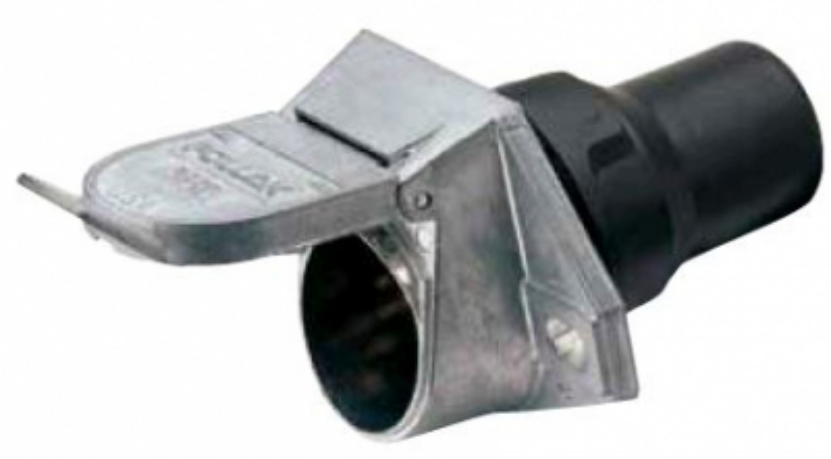 Picture of Narva 7 Pin Heavy-Duty Round Metal Trailer Socket with Rubber Boot