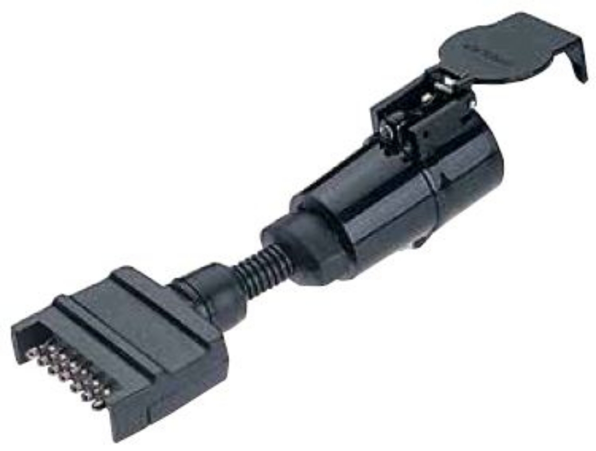Picture of Narva 7 Pin Flat Socket on Car to 7 Pin Large Round Plug on Trailer