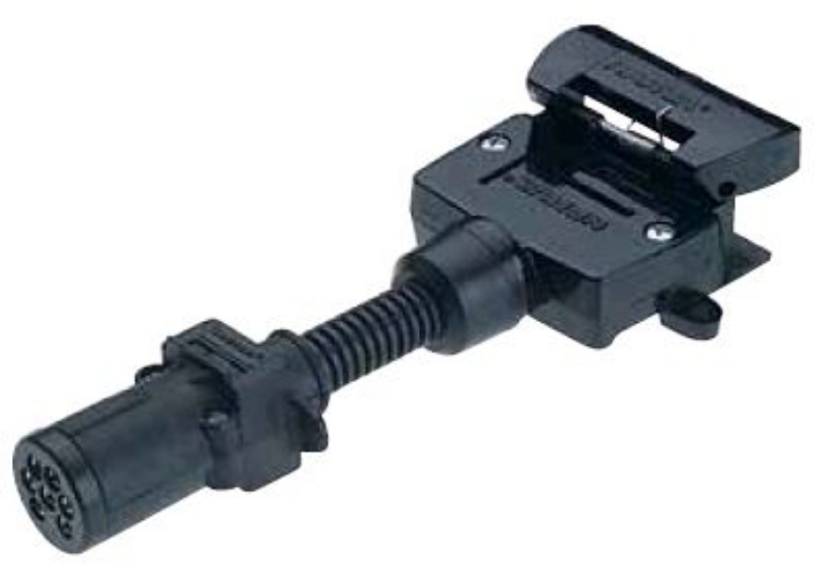 Picture of Narva 7 Pin Small Round Socket on Car to 7 Pin Flat Plug on Trailer