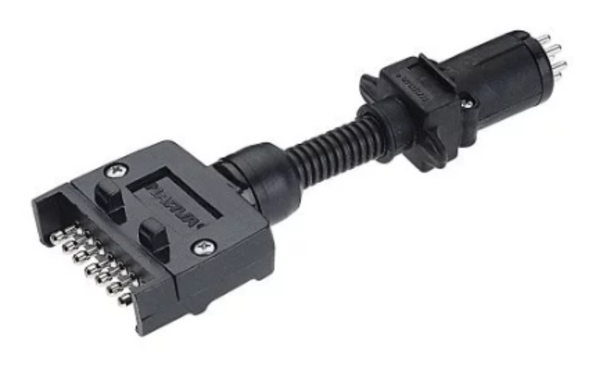 Picture of Narva 7 Pin Flat Socket on Car to 7 Pin Small Round Plug on Trailer