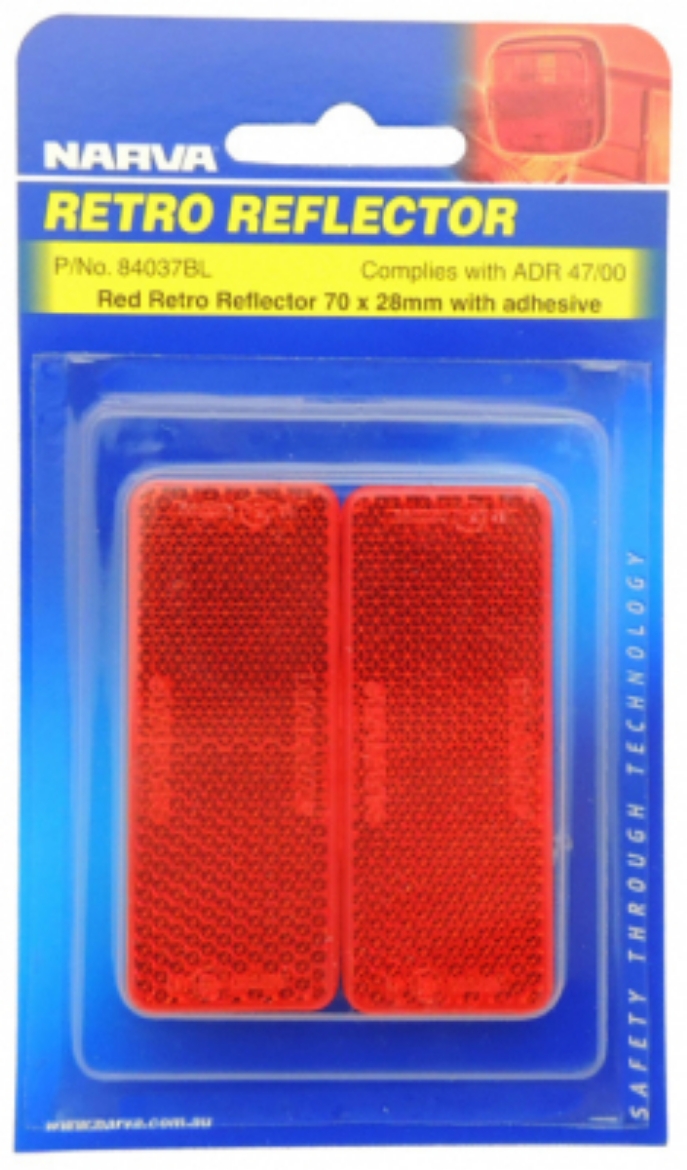 Picture of NARVA REFLECTOR 70X28MM RED SELF ADHESIVE (2)