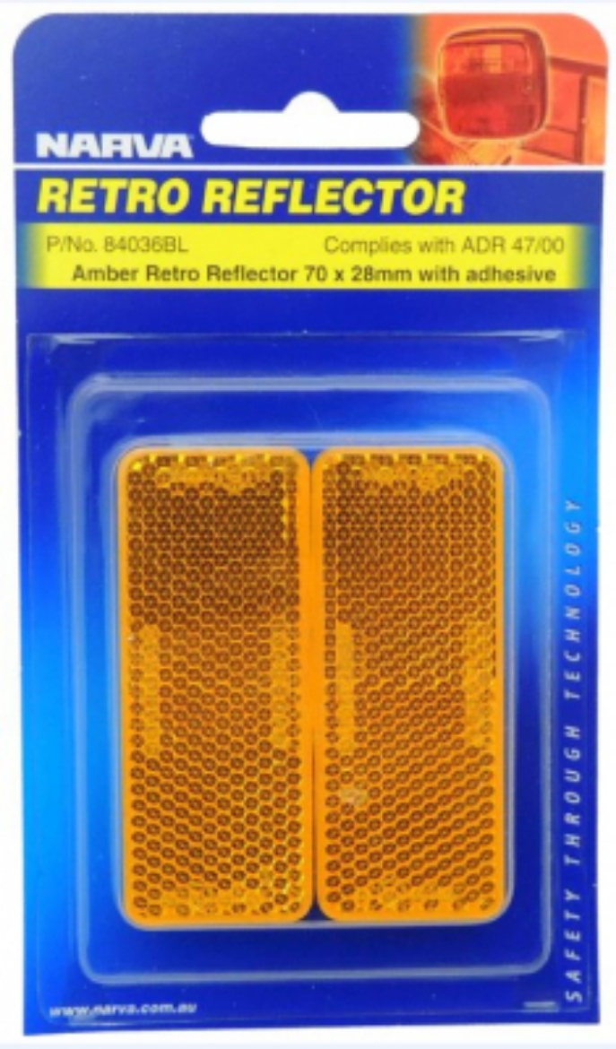 Picture of NARVA REFLECTOR 70X28MM AMBER SELF ADHESIVE (2)