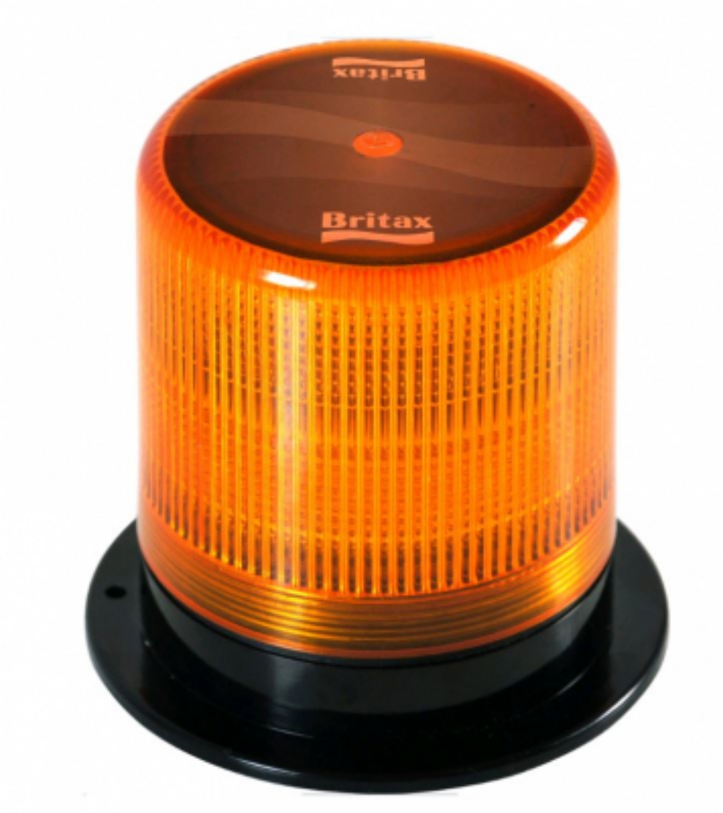 Picture of BRITAX 10-30v BEACON LED Flange base, amber lens, die-cast alloy base