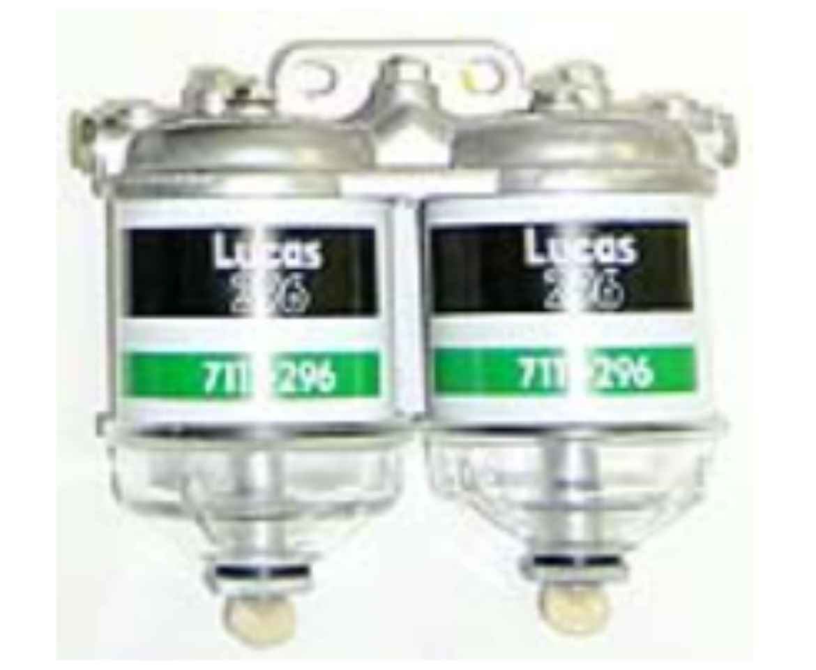 Picture of CAV FUEL FILTER DUAL HEAD KIT  INCL. BOLTS, FILTERS AND ROUND  BOWLS 1/2" UNF PORTS