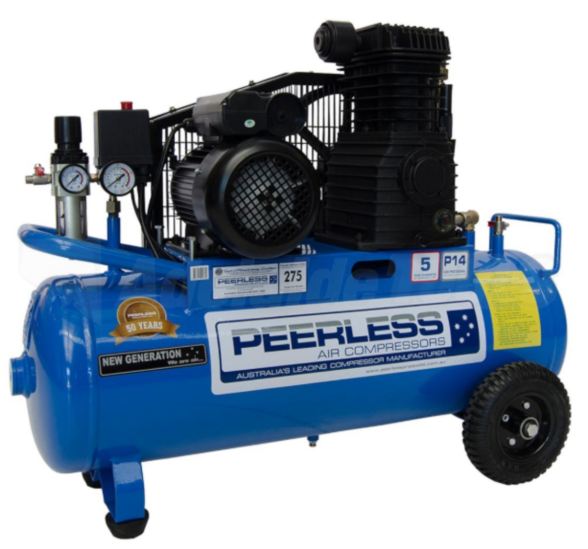 00257 PEERLESS COMPRESSOR P14 ELECTRIC, BELT DRIVE, 10AMP, 275LPM