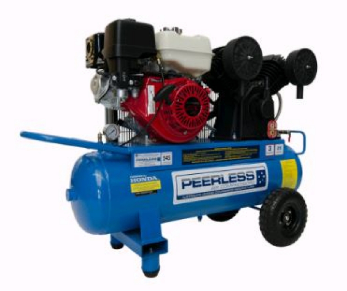00561 PEERLESS PV25P PETROL COMPRESSOR C/W IDLER, BELT DRIVE, HONDA