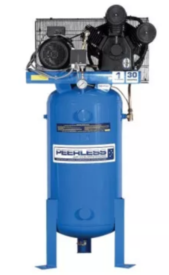 00109 PEERLESS COMPRESSOR PHP30V VERTICAL, 3 PHASE, 5.5HP, BELT DRIVE