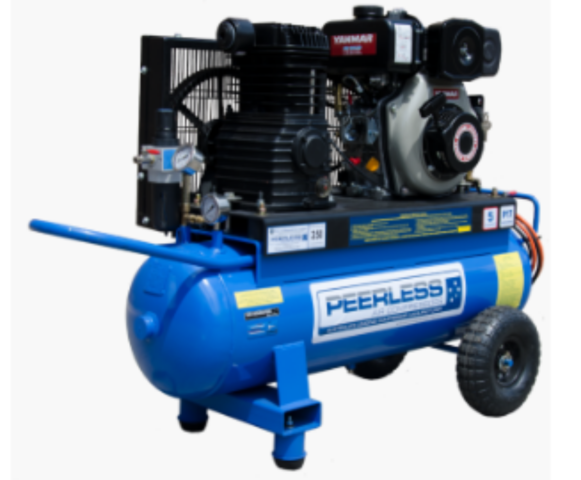 Picture of PEERLESS P17D DIESEL PORTABLE AIR COMPRESSOR, BELT DRIVE, YANMAR L48, 350LPM
