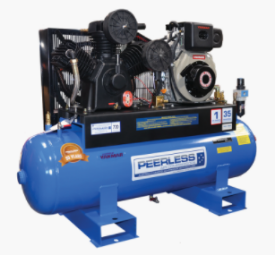 00097 PEERLESS COMPRESSOR PHP52D DIESEL, BELT DRIVE, YANMAR L100