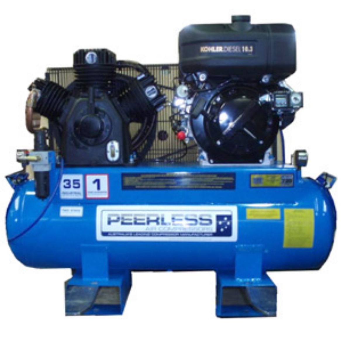 00094 PEERLESS COMPRESSOR PHP35D DIESEL, BELT DRIVE, YANMAR L70, 720LPM