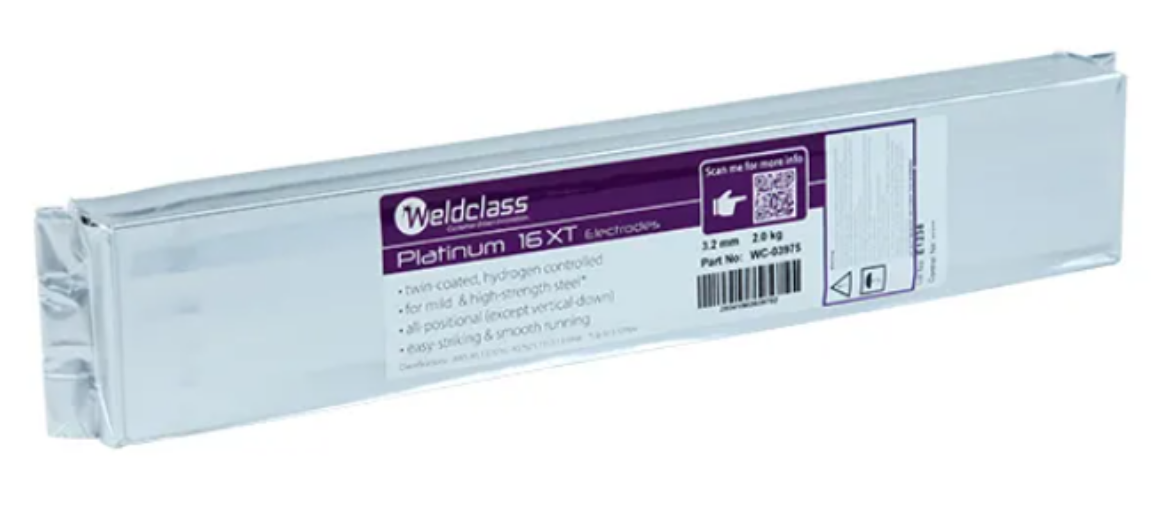 Picture of ELECTRODES 4.0mm x 350mm - PLATINUM 16XT (Hydrogen Controlled, Twin-Coated)
2kg Vacuum Sealed Pack (MOQ x 6)