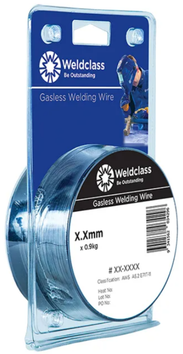 Picture of MIG WIRE - GASLESS - E71T-11  - 0.9KG - 0.8MM - SUITBALE FOR SINGLE-PASS WELDING ONLY - WELDCLASS