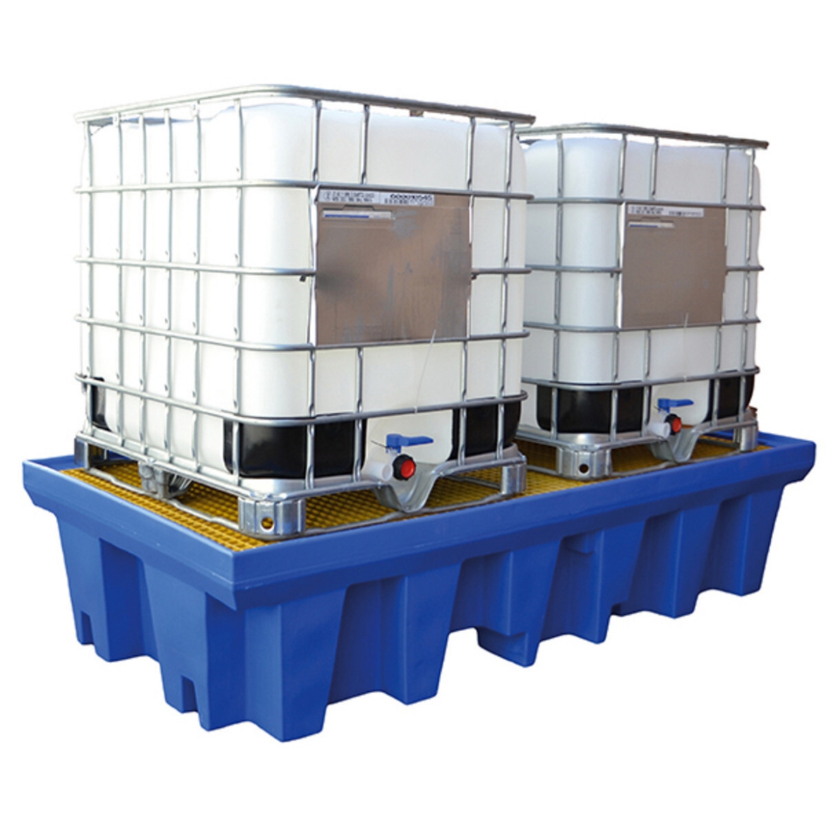 Picture of Polyethylene 2 x 1000L Bund - 2550 L x 1350 W x 580mm H - Capacity : 1300L
