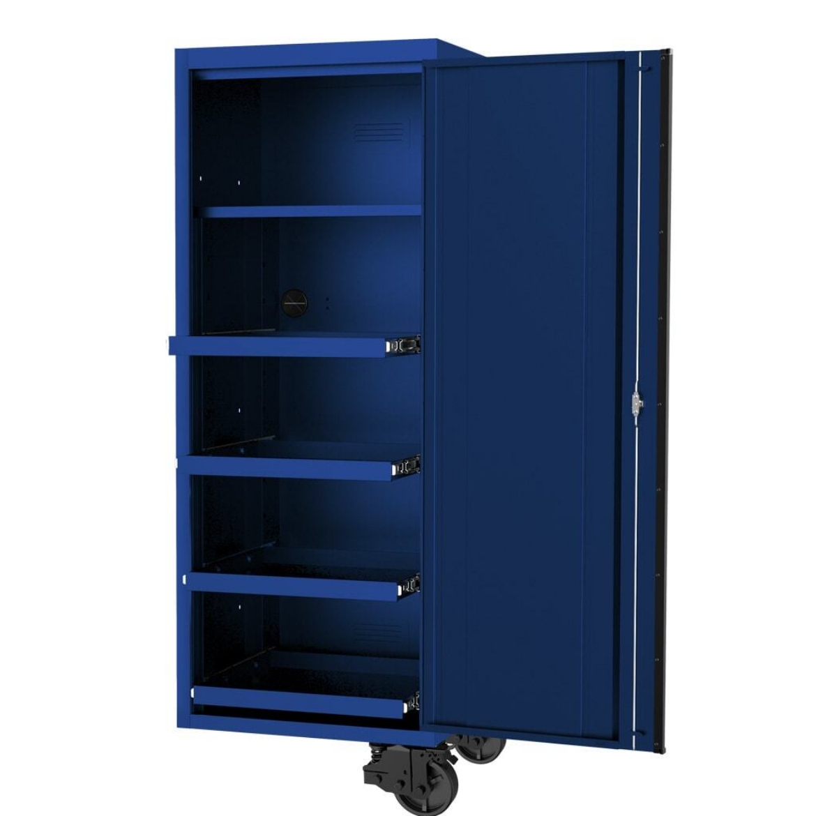 Picture of 27" USA SUMO SERIES SIDE CABINET - 4 ROLLER SHELVES & 1 FIXED SHELF - BLUE/BLACK