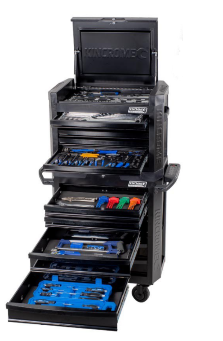 Picture of KINCROME CONTOUR Tool Workshop 242 Piece 12 Drawer 1/4, 3/8 & 1/2 Drive - Black Series