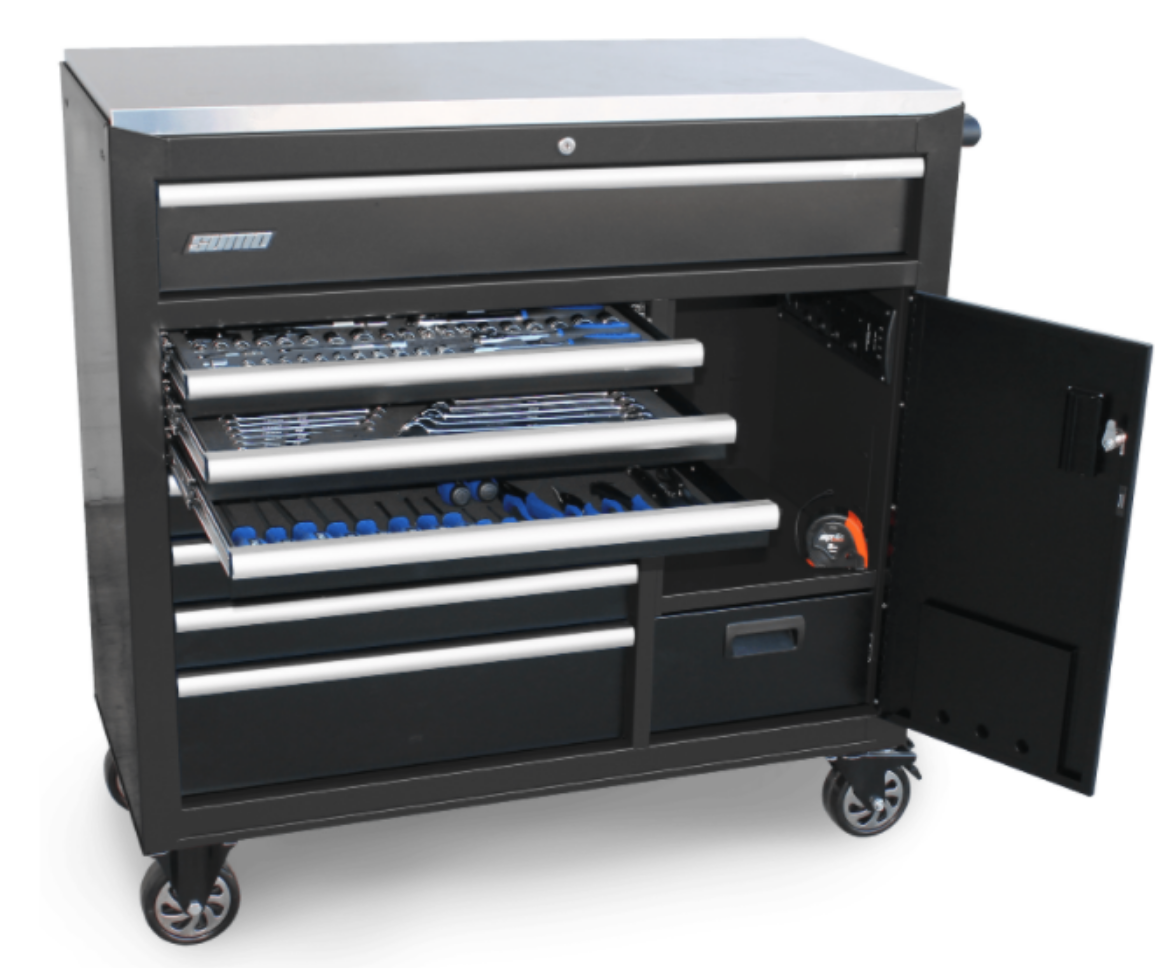 SP50608 TOOL KIT 217PC METRIC/SAE IN BLACK CUST ROLL CAB The Boss