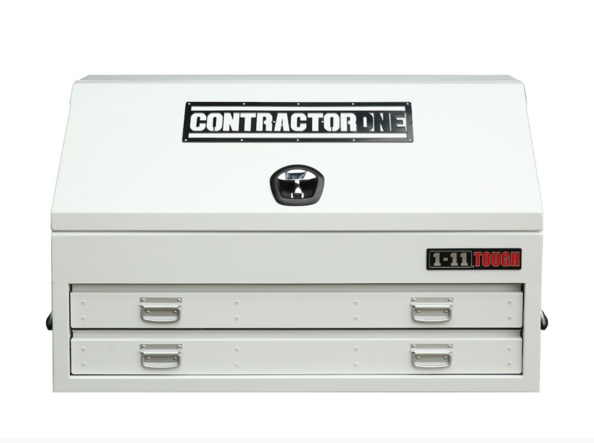 Picture of ContractorOne Steel Truck Box, 2 Drawer with Whale Tail Lock, White ( 1210mm Wide )