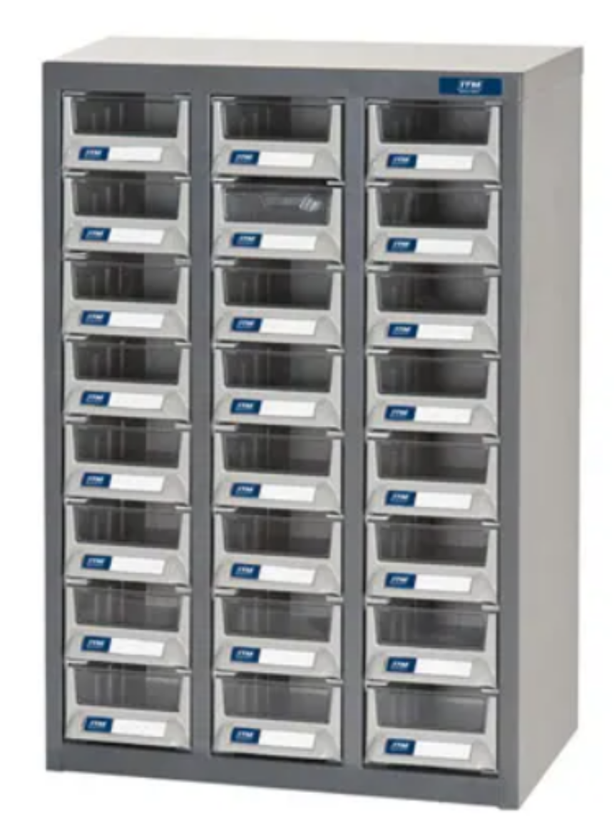 Picture of PARTS CABINET A7 SERIES 24 DRAWER CABINET 444W X 222D X 642H, DRAWERS 120W X 218D X 69H