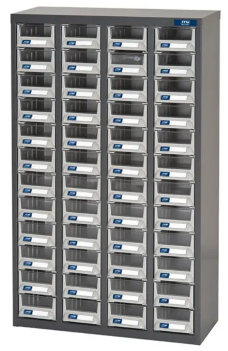 Picture of PARTS CABINET A7 SERIES 48  DRAWER CABINET 586W X 222D X 937H, DRAWERS 120W X 218D X 69H