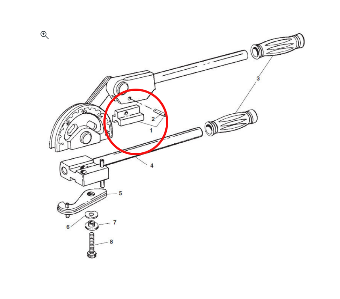 RI40727 RIDGID SHOE INSERT W/PIN SUIT 300 SERIES TUBE BENDER The Boss Shop Queensland Australia
