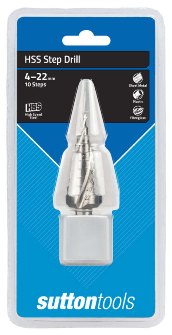 Picture of Step Drill HSS Spiral 4-22mm (10 Steps) Sutton