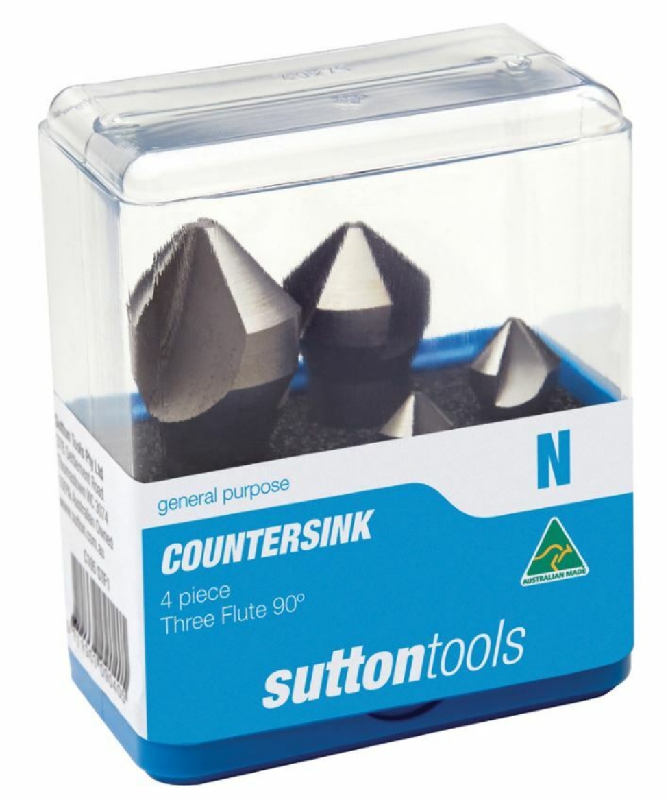 Picture of COUNTERSINK C105 STF1 SET 4Pce THREE FLUTE HSS 90deg