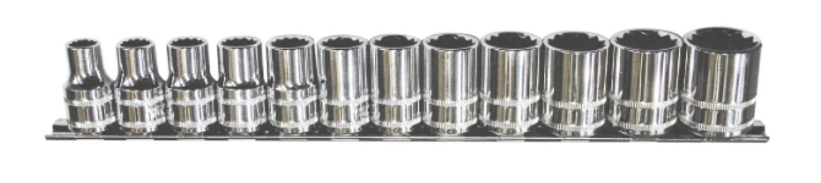 Picture of SOCKET RAIL 3/8" DR 12PT 10PC METRIC - 10, 11, 12, 13, 14, 15, 16, 17, 18 & 19mm