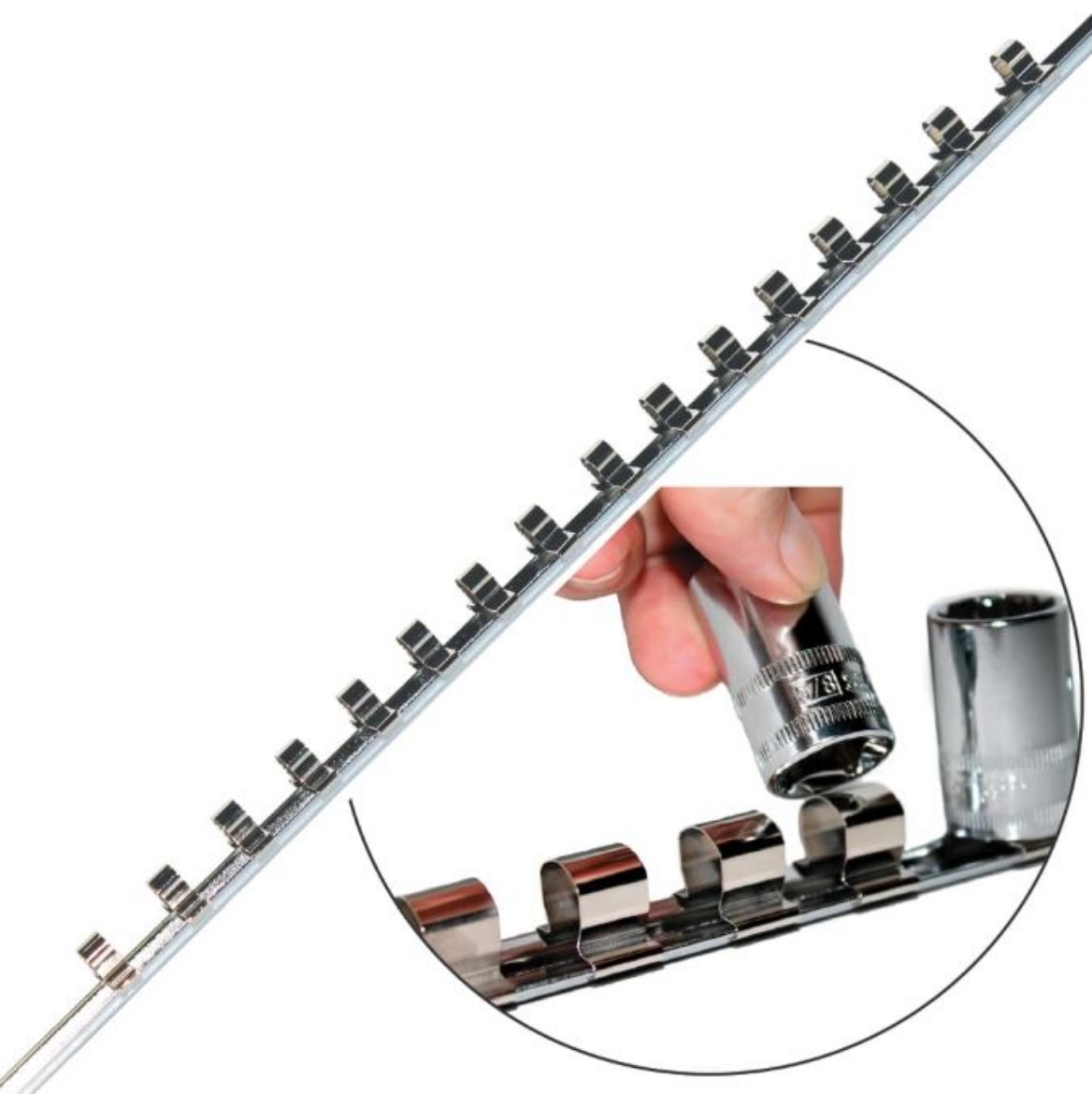 Picture of SOCKET RAIL 1/4" DR HOLDS 16PC (413MM/16IN)