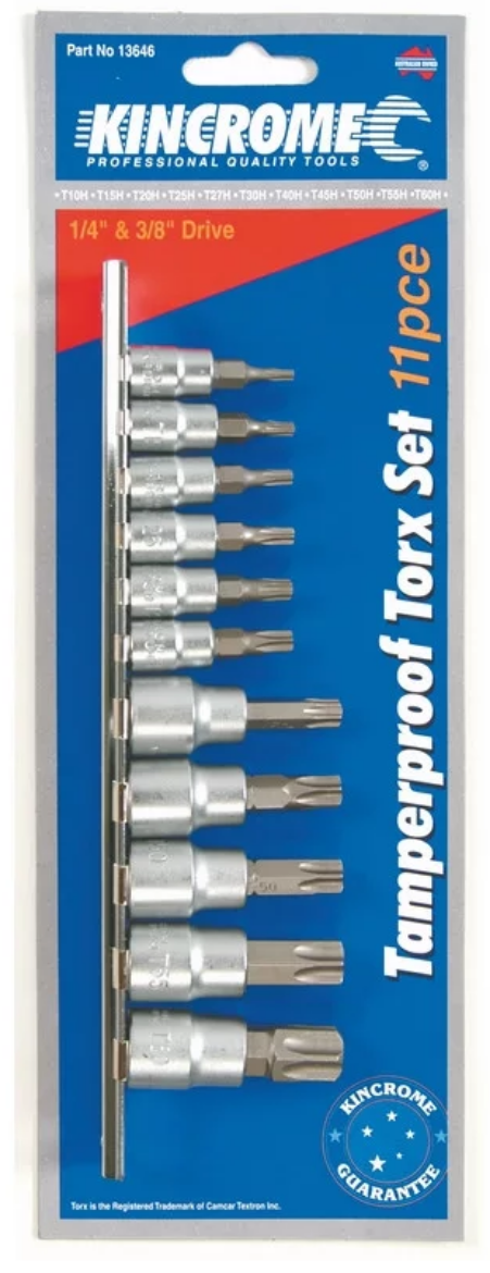 Picture of KINCROME Tamperproof TORX  Set 11 Piece 1/4 & 3/8 Drive