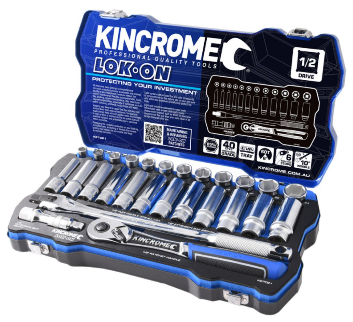 Picture of KINCROME LOK-ON Socket Set 28 Piece 1/2 Drive - Metric