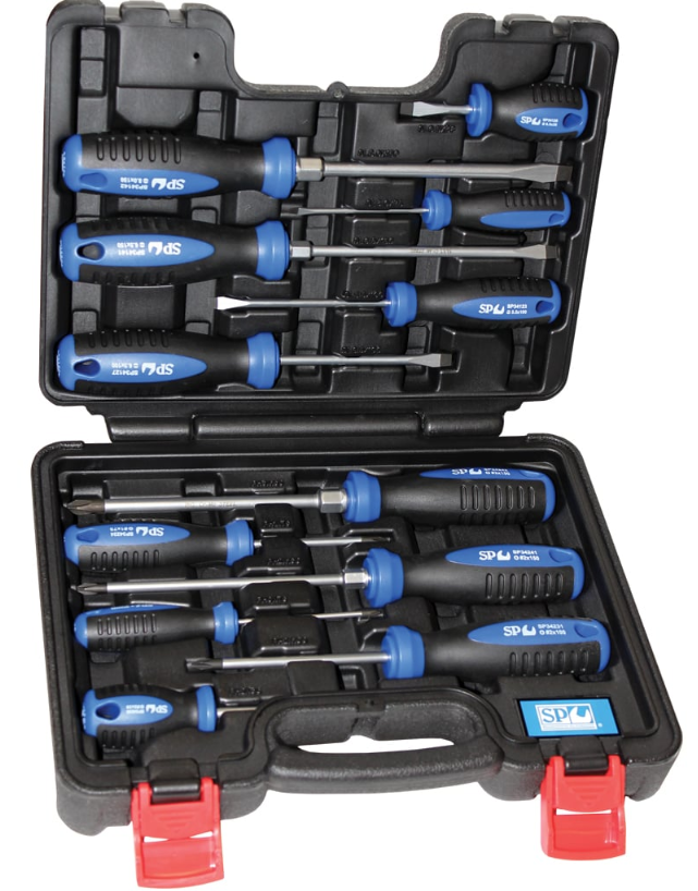 SP34012 SCREWDRIVER SET 12PC PHILLIPS/SLOTTED IN CARRY CASE The Boss