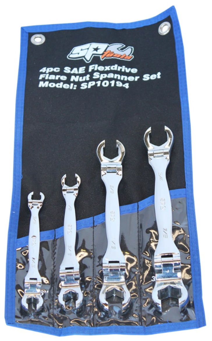 Picture of SET SPANNER DOUBLE FLARE NUT FLEX HEAD 4PC SAE SP TOOLS