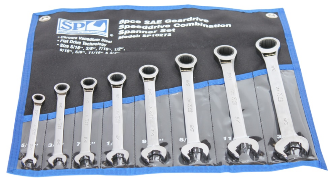 Picture of SET SPANNER ROE SPEEDDRIVE GEARDRIVE 8PC SAE SP TOOLS