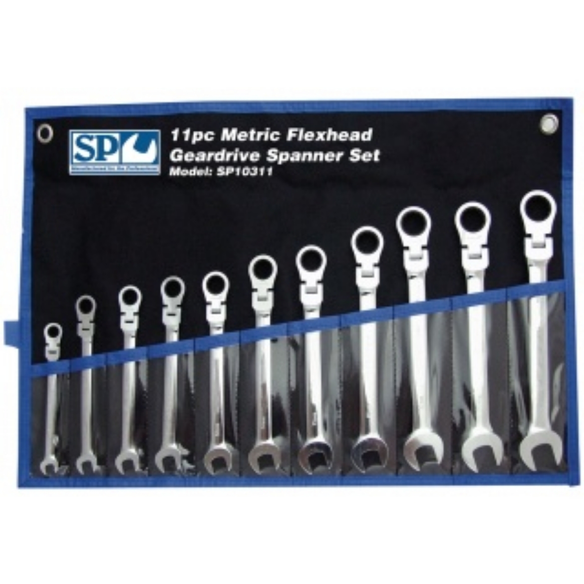 Picture of SET SPANNER ROE GEARDRIVE FLEX HEAD 11PC METRIC SP TOOLS