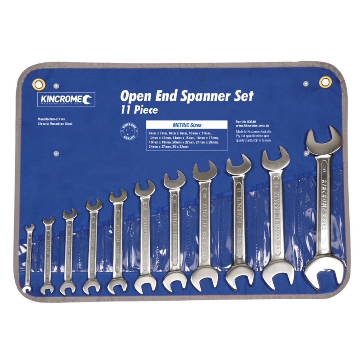 Picture of KINCROME Open End Spanner Set 11PCE - Metric