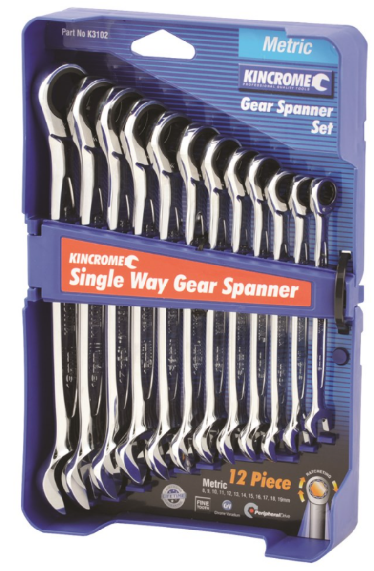 Picture of KINCROME Single Way Gear Spanner Set 12 Piece - Metric