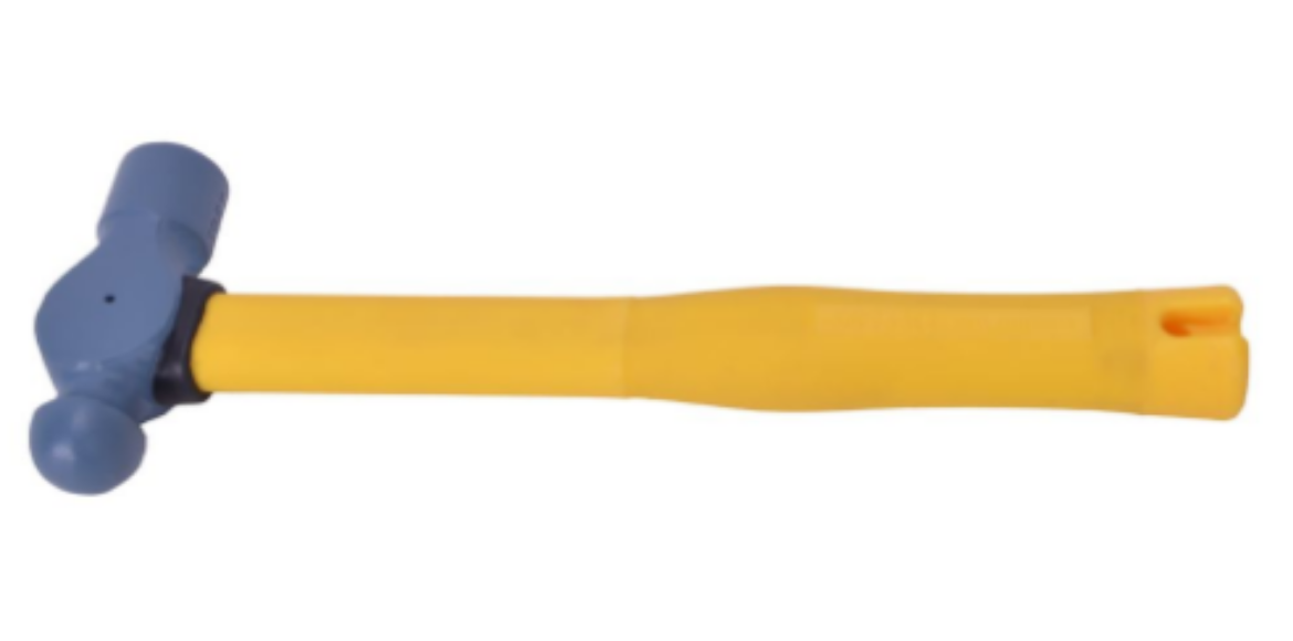 Picture of Ball Pein Hammer 1.5lb/675g Normalised (soft face), Yellow Pinned Fibreglass Handle 360mm