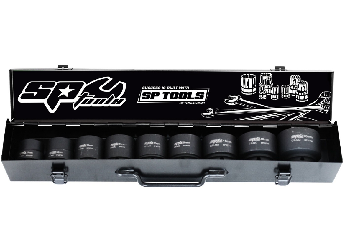 Picture of SOCKET SET IMPACT 1" DR 6PT 9PC METRIC - 27, 30, 32, 34, 36, 38, 41, 46 & 50MM