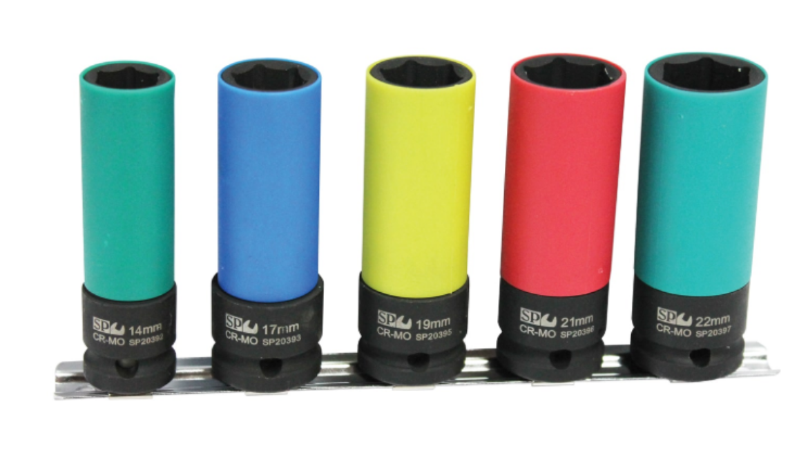 Picture of SOCKET IMPACT 1/2" DR WHEEL NUT 5PC RAIL SET - 15, 17, 19, 21 & 22mm