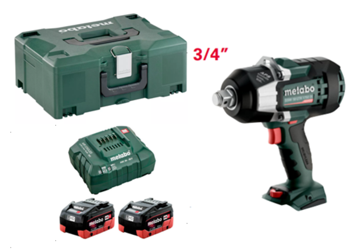Picture of METABO SSW 18 LTX 1750 BL Cordless 3/4" Impact Drive, 2 x 5.5ah, Charger and Metabox Case