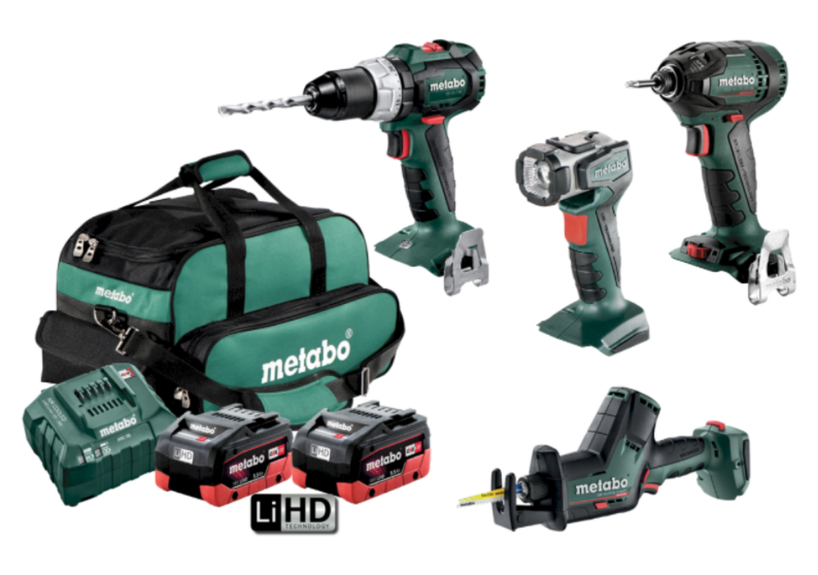 Picture of METABO BRUSHLESS 4 PIECE CORDLESS 18 V BATTERY COMBO KIT -  BL4SB2HD5.5CX