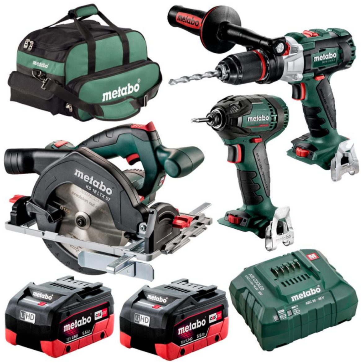 Picture of METABO 3 PIECE WOOD WORKER SET 120NM BRUSHLESS HAMMER DRILL + 200NM BRUSHLESS IMPACT DRIVER + 165MM CIRCULAR SAW  - MX3SB2HD5.5CK