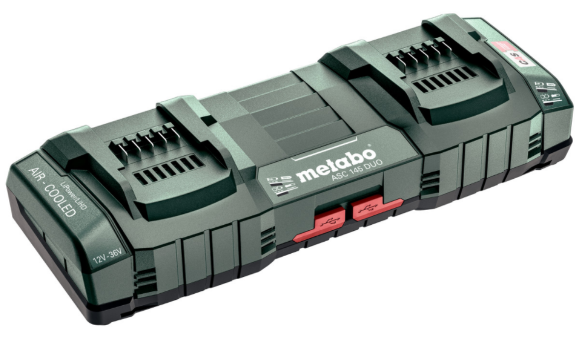 Picture of METABO 12-36V DUAL QUICK CHARGER (2 X 8.0AH BATTERIES IN 1 HOUR) - ASC 145 DUO