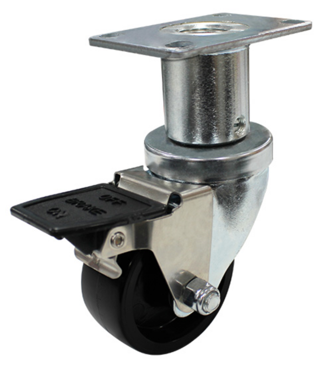 Picture of 75mm Nylon Wheel Adjustable Height Castor w/- brake (S75B)