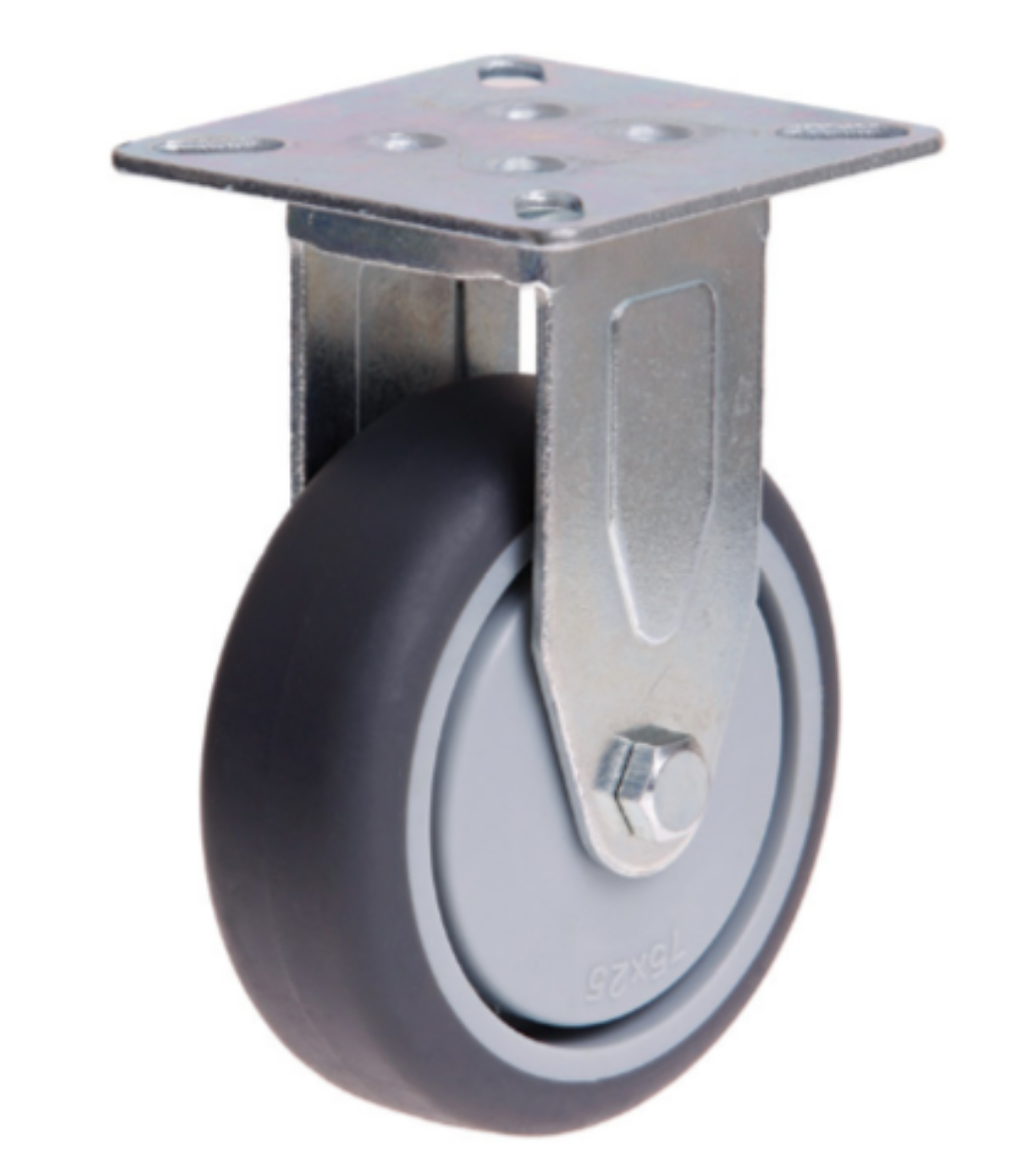 Picture of 75 GREY RUB PLAIN BRG FIXED PLATE CASTOR (R3711)