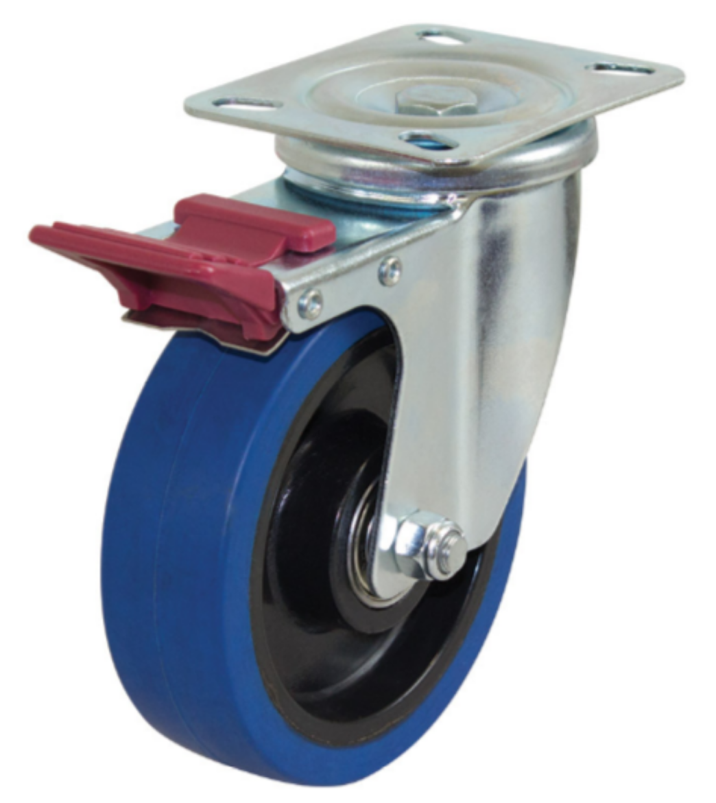 Picture of 125mm Reb Rubber Wheel 200kg Capacity Castor (S5042B)
