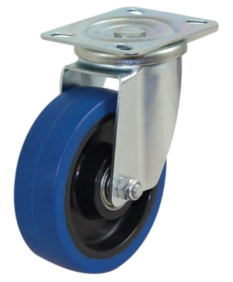 Picture of 125mm Blue Rubber Wheel 200kg Capacity Castor (S5042)